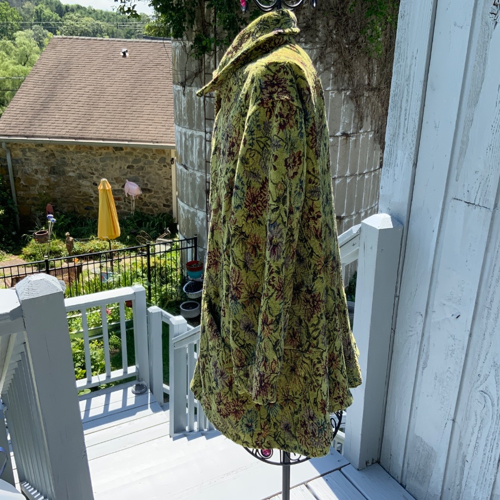 CMC Color Me Cotton 5 Button Jacquard  Floral Blazer (XL) Multi Color - Picture 6 of 9